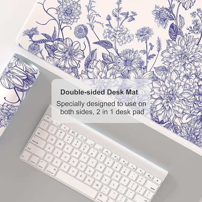 Colorful Star Large Mouse Pad, Floral Desk Mat Office Supplies, Waterproof Faux - Image 5