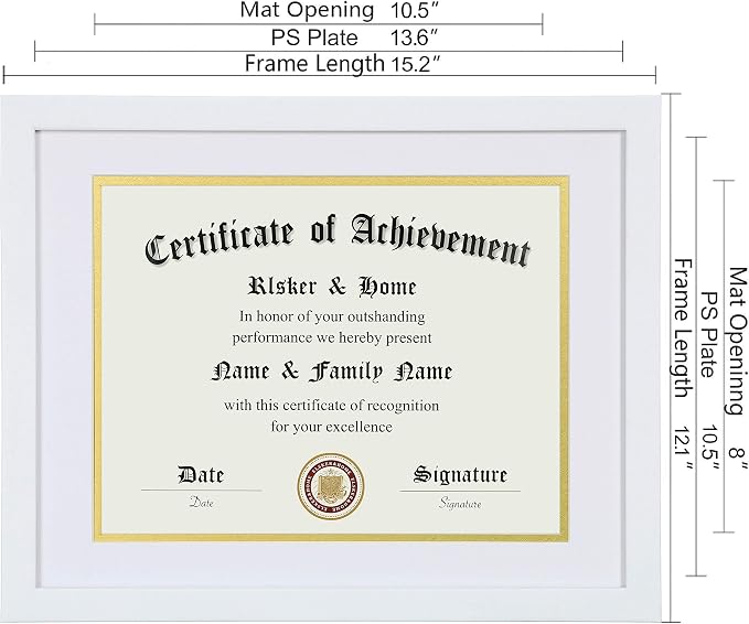ELSKER&HOME 8.5x11 Diploma Frame White - Image 4
