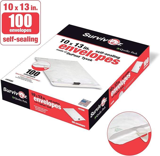 Quality Park Tyvek Envelopes, Large 10x13 Mailers, Easy-to-Open Tamper Evident - Image 6