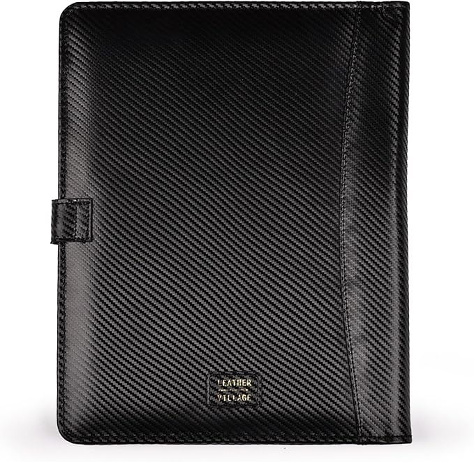 LEATHER VILLAGE Portfolio Professional Organizer – Carbon Fiber Genuine Leather - Image 5