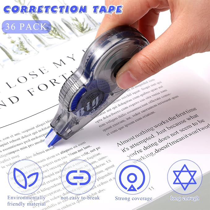 Chivao 36 Pack White Correction Tape, Classroom Correction Tape Wipe out Easy - Image 3