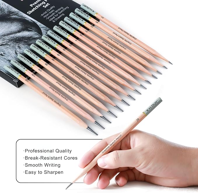 KALOUR 18-Piece Professional Sketch Pencil Set - Image 4