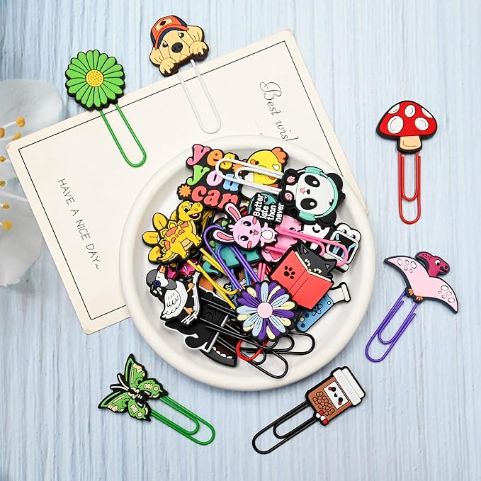 200 PCS Random Paper Clips Metal Paperclip Large Size Paper Clip Cute Bookmark - Image 6