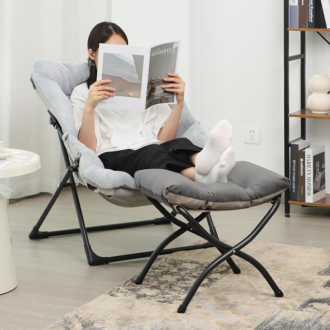15" Folding Ottoman, Foldable Footrest Stool, Portable Small Foot Stool - Image 2