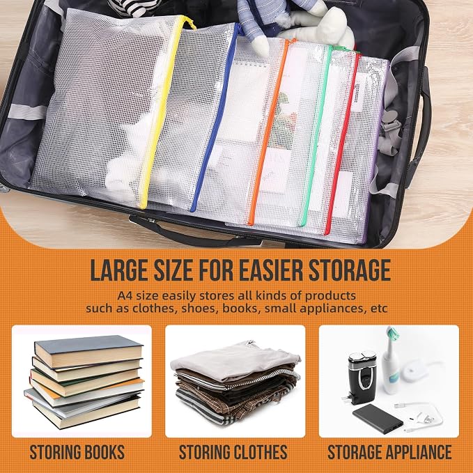 YOPCDJ 24pcs Mesh Zipper Pouch Bags Puzzle Storage Bags, A4 13x9 Inches Large - Image 4