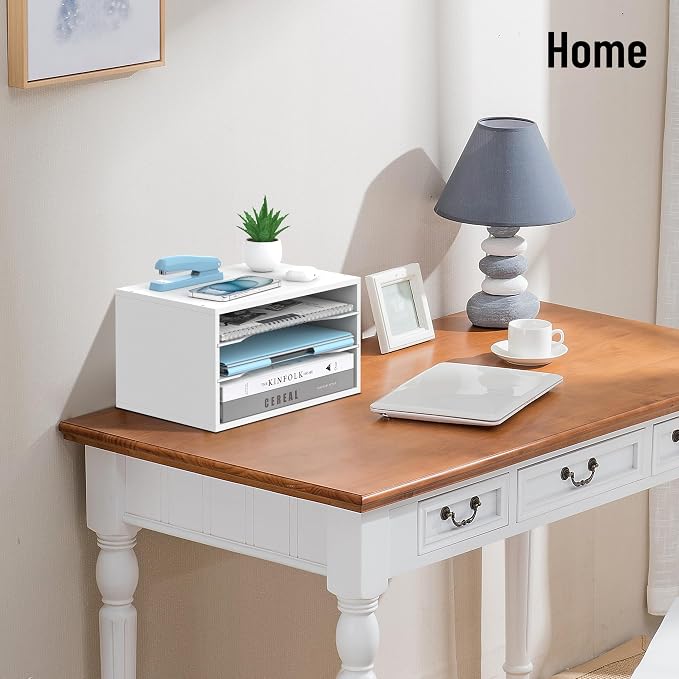 Wood Desk Organizer, 3 Tier Paper Tray Organizer - Image 7