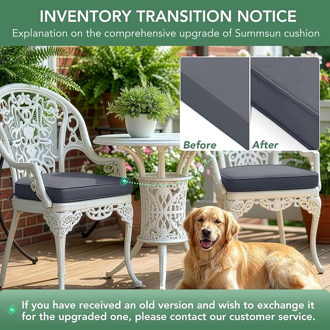 Outdoor Chair Cushions Set of 2: Waterproof & Fade Resistant Patio Furniture - Image 9