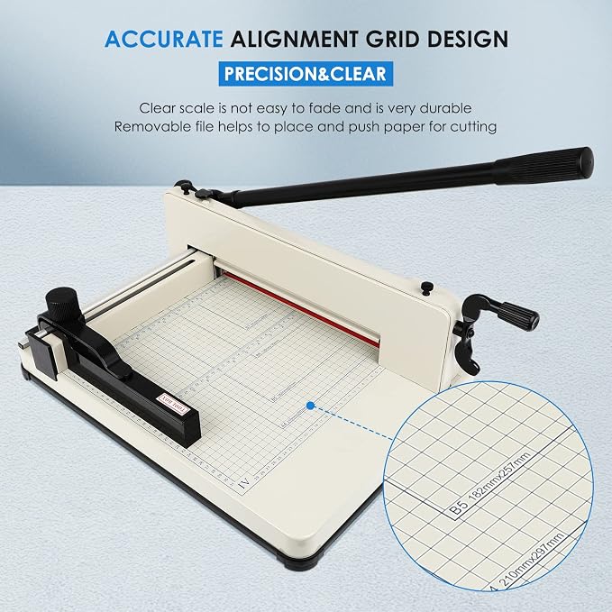 Heavy Duty Paper Cutter, 17 Inch Guillotine Paper Cutter, One Replacement Blade - Image 6