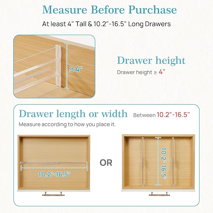 Vtopmart 4 Pack Drawer Dividers - Image 3