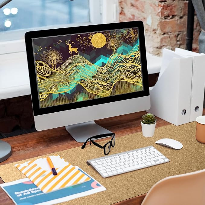 Bloss Gold Leather Desk Mat 35.4" x 15.7", Large Keyboard Pad - Image 5
