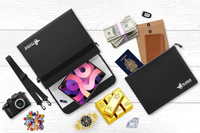 FLASLD Fireproof Document Money Bags, Large Fireproof Wallet Pouch, Safe Bag - Image 7