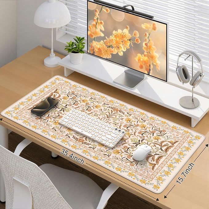 iCasso Desk Matt for Desktop, Cute Desk Pad Mat, XXL Large Mouse Pad, Anti-Slip - Image 2