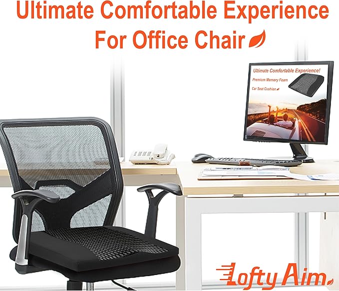 Lofty Aim Car Seat Cushion, Comfort Memory Foam Car Cushions - Image 4