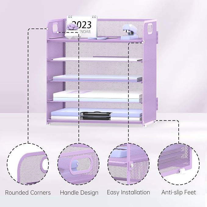 Supeasy 5 Trays Paper Organizer Letter Tray - Image 3