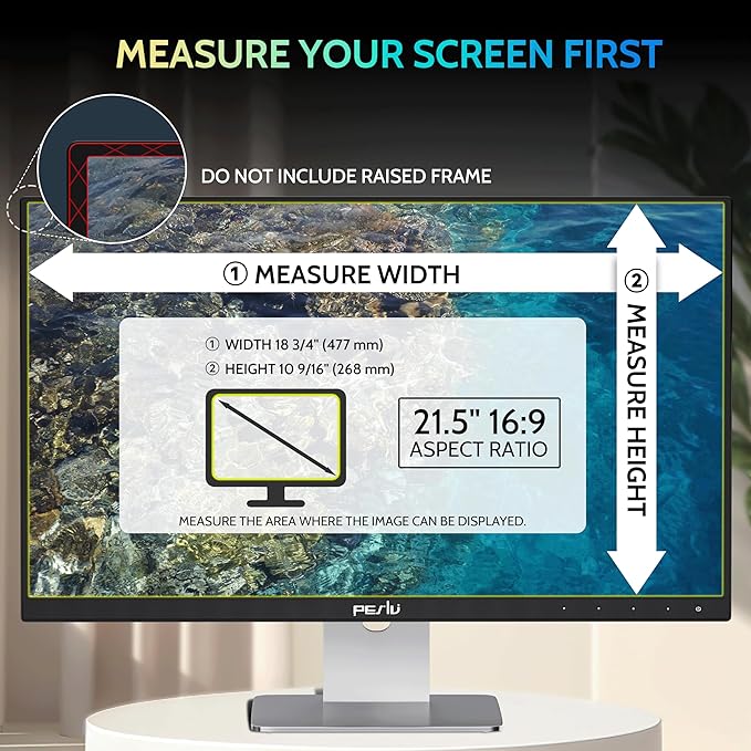 Peslv 21.5 Inch Privacy Screen for Computer Monitor 16:9 Aspect Ratio, Eye - Image 2