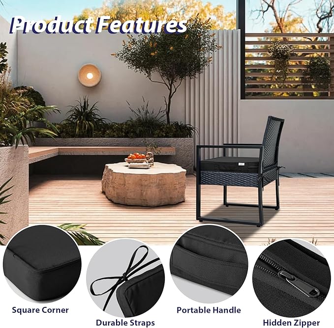IPYNBAP Outdoor Chair Cushions Set of 4 -Waterproof Outdoor Seat Cushions - Image 5