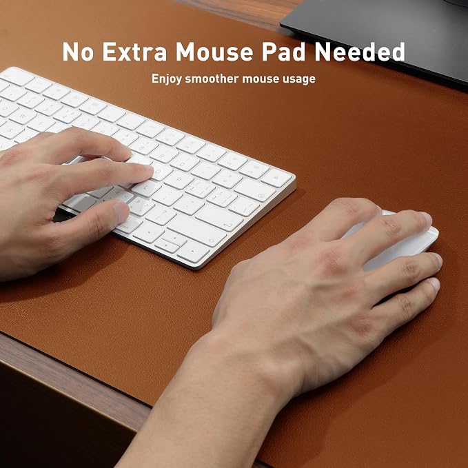 Aothia Leather Desk Pad Protector, Mouse Pad, Office Desk Mat, Non-Slip PU - Image 4
