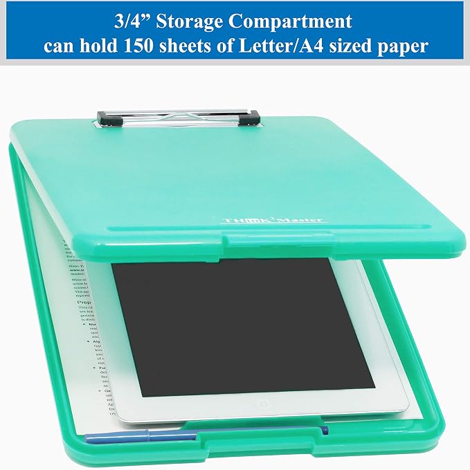 Think2Master Teal Plastic Storage Clipboard. | 25% Heavier & 25% Sturdier| - Image 3