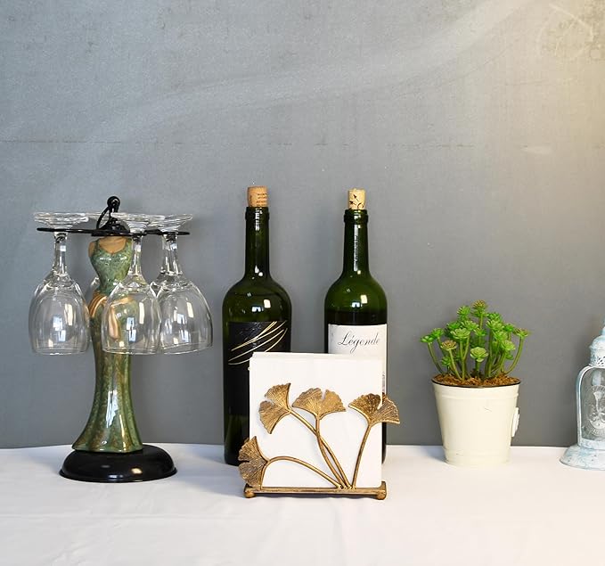 OwlGift Set of 2 Modern Ginkgo Leaves Design Napkin Holder - Image 4