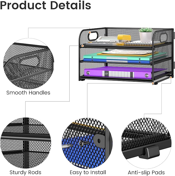 Cawukege 2 Pack 3 Tier Paper Organizer - Image 5