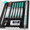 Nicpro Blocky Gear 2.0 mm Mechanical Pencils Set in Case, Metal Pencil by Nicpro