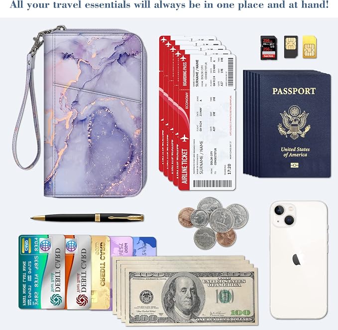 Fintie Family Passport Holder Wallet, RFID Blocking Travel Document Organizer - Image 4