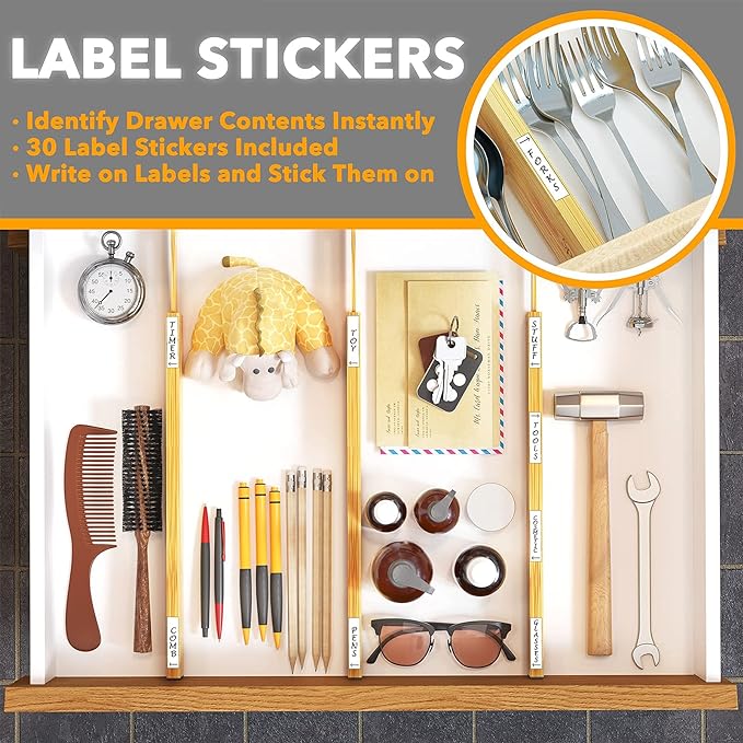 SpaceAid Bamboo Drawer Dividers - Image 4
