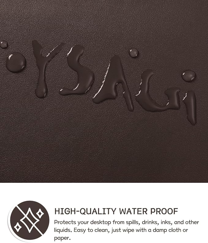 YSAGi Non-Slip Leather Desk Pad L Size, Waterproof Laptop Computer Desk - Image 4