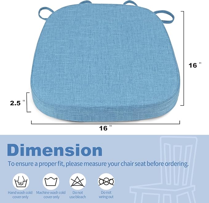 BUYUE Thickened 2.5" Dining Chair Cushions Set of 6, U-Shape High Density Foam - Image 3
