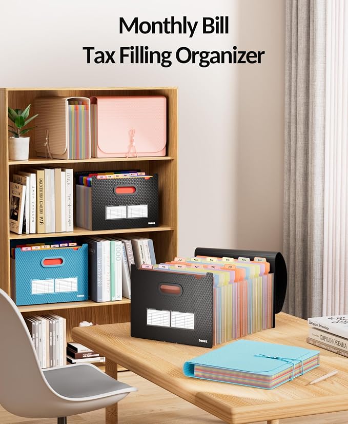 Sooez Upgraded Accordion File Organizer, Expanding File Folder - Image 7