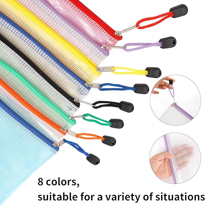 EOOUT 16pcs Mesh Zipper Pouch, Board Game Storage Bags - Image 3