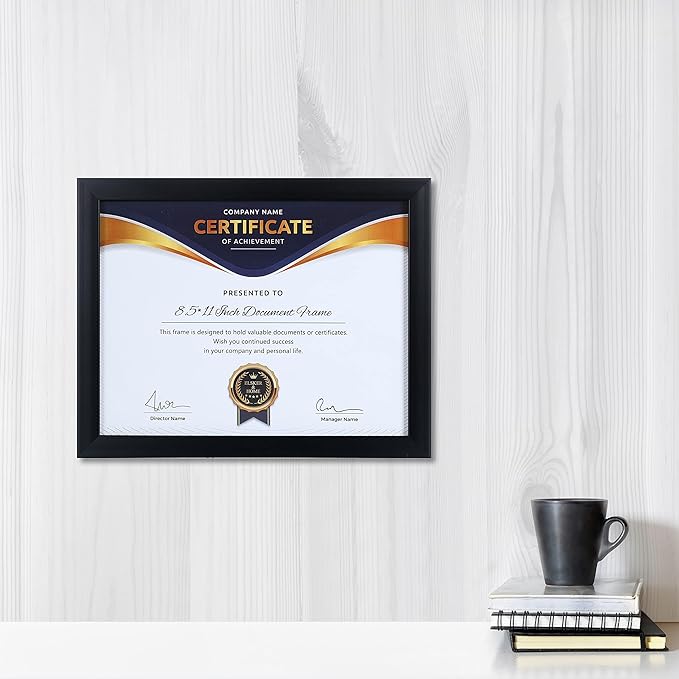 ELSKER&HOME 8.5x11 Picture Frame Certificate Document Frame 6 Pack Glass | - Image 2