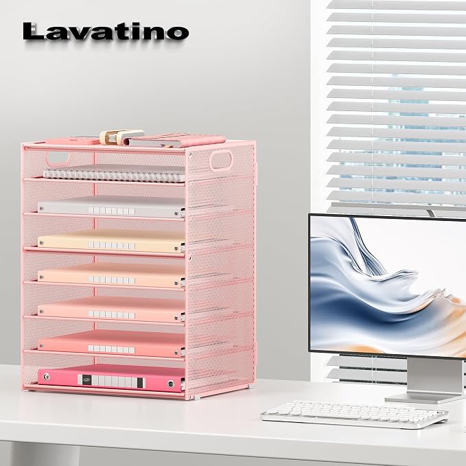 Lavatino 2 Pack 8-Tier Office Desk File Organizer, Letter Tray Paper Organizer - Image 7
