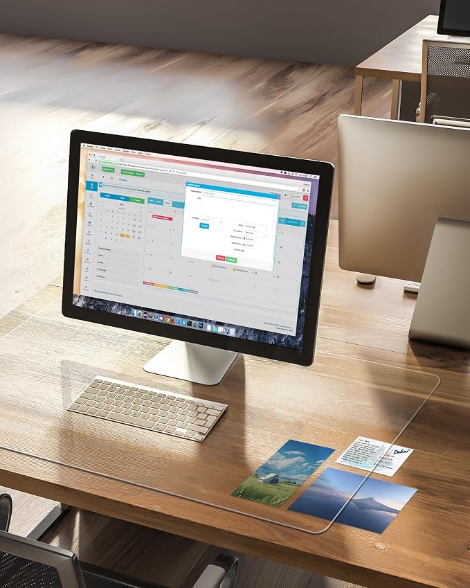 Oterri Clear Writing Desk Pad, 47.2’’x16.9” Heat Resistant Waterproof PVC Round - Image 5