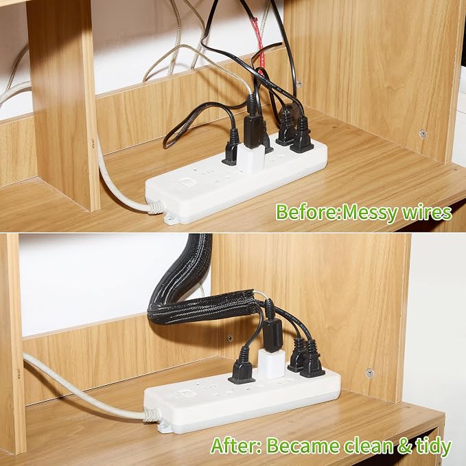 Split Wire Loom 2pcs 1/2 Inch 10ft, Braided Cable Sleeve - Image 6
