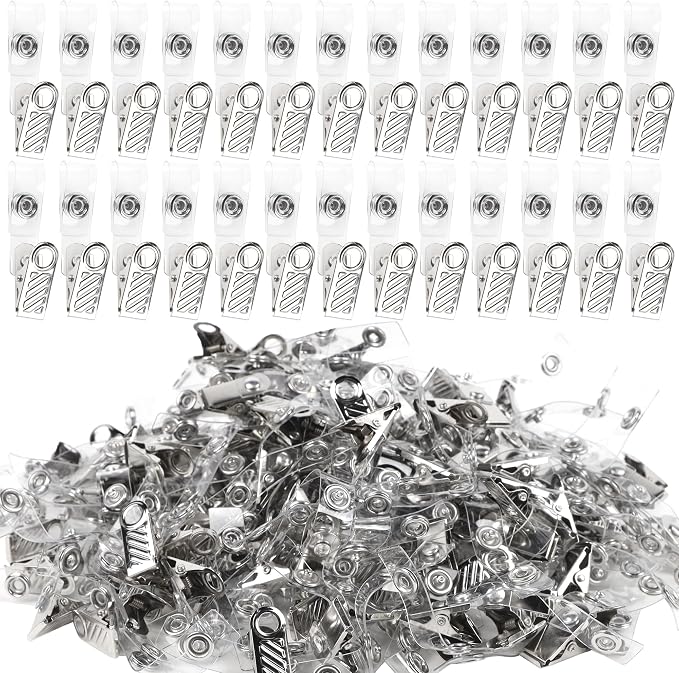 Happy Trees 200 Pcs Metal Badge Clips by HappyTrees