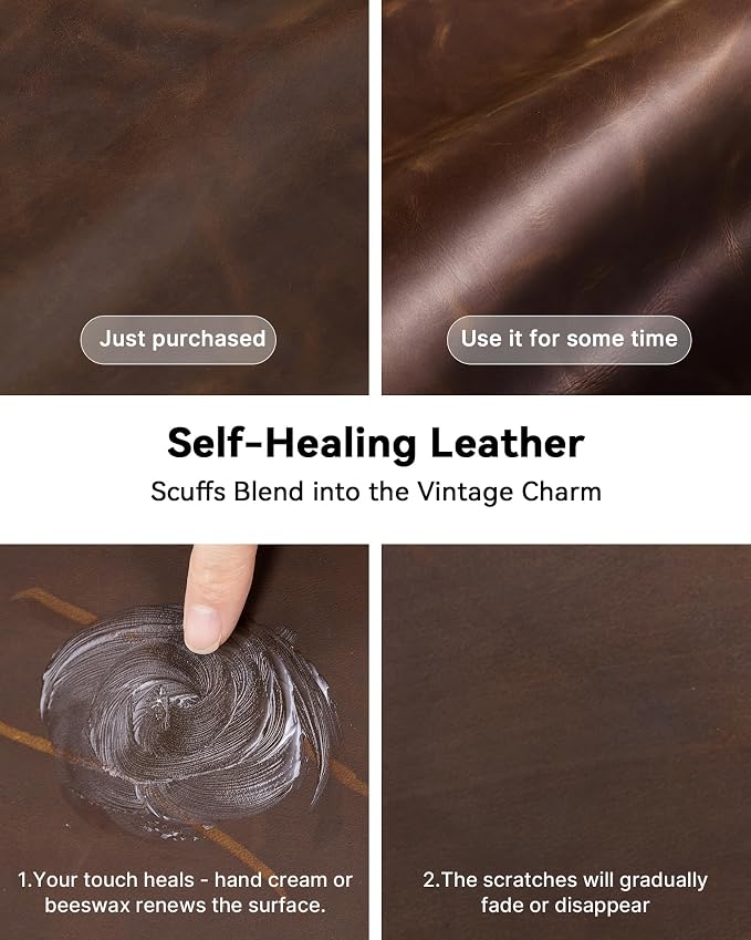 YSAGi Leather Desk Mat, 35.4"x17"Real Leather Desk Pad, 2mm Thick Desk Blotter - Image 4