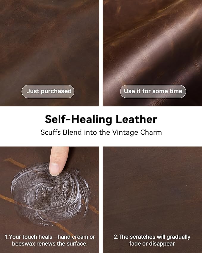 YSAGi Leather Desk Mat, 31.5"x15.8"Real Leather Desk Pad, 2mm Thick Desk Blotter - Image 4