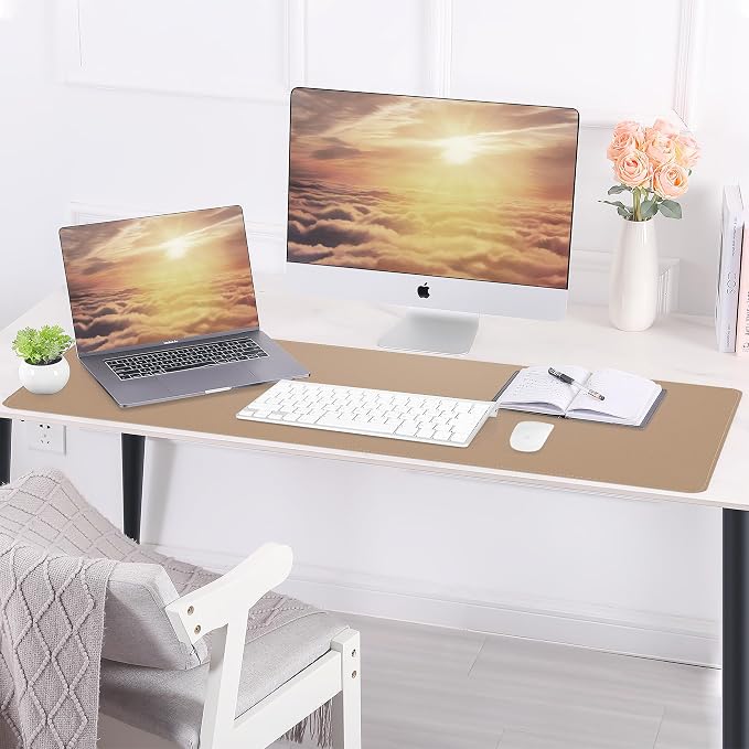Desk Mat, 47.2" x 17" Leather Desk mat, Double-Sided Desk Pad, Desk matt - Image 6
