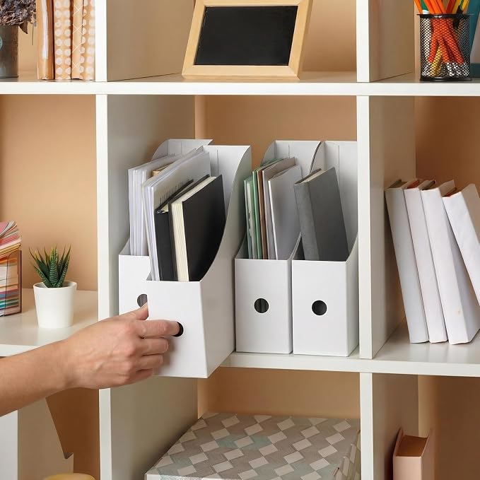 Simple Houseware 12-Pack Magazine File Holder Box, Foldable Cardboard Organizer - Image 7