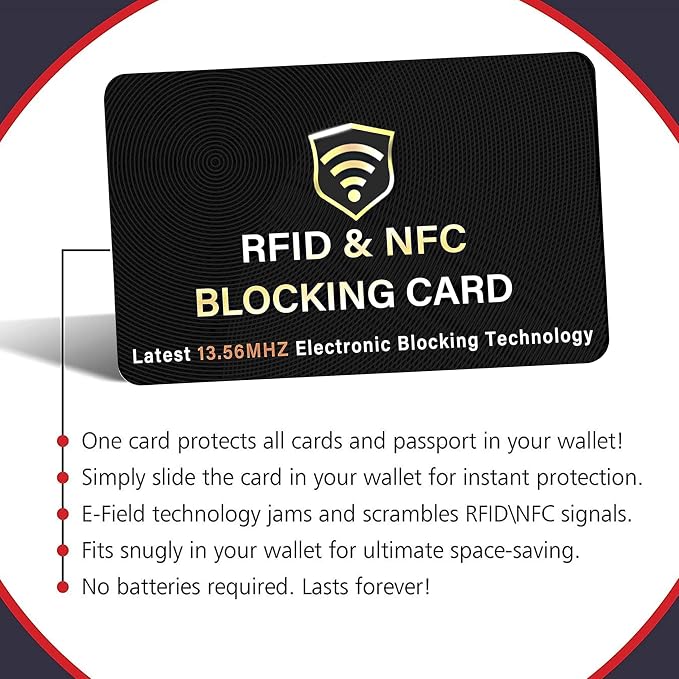 SaiTech IT 4 Pack RFID Blocking Card, One Card Protects Entire Wallet Purse - Image 7