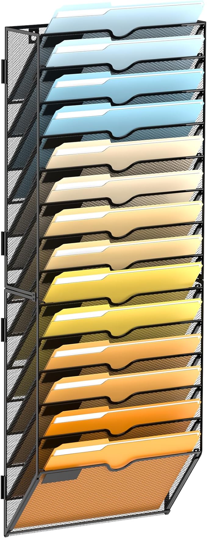 SUPEASY 14 Tier Wall File Organizer, Hanging Wall Mounted Mail Organizer by SUPEASY