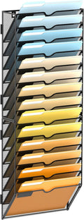 SUPEASY 14 Tier Wall File Organizer, Hanging Wall Mounted Mail Organizer by SUPEASY