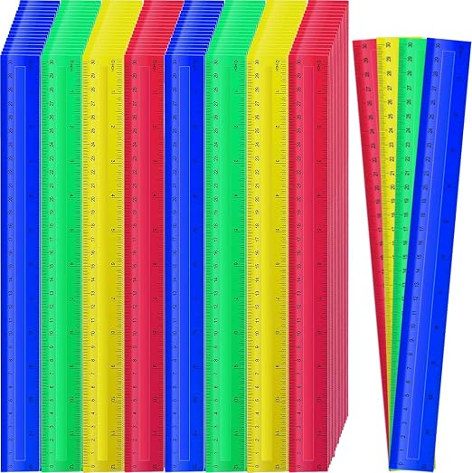 12 Inch 100 Pcs Rulers Bulk Plastic Kid Ruler by Unknown