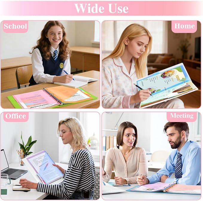 SUQJOY Binder Dividers with Pockets, Durable Plastic Subject Dividers with - Image 7