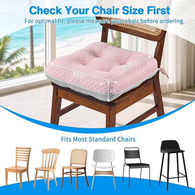 BETU Cooling Chair Cushions Set of 4, 3.5” Thick Seat Cushions, Breathable - Image 7