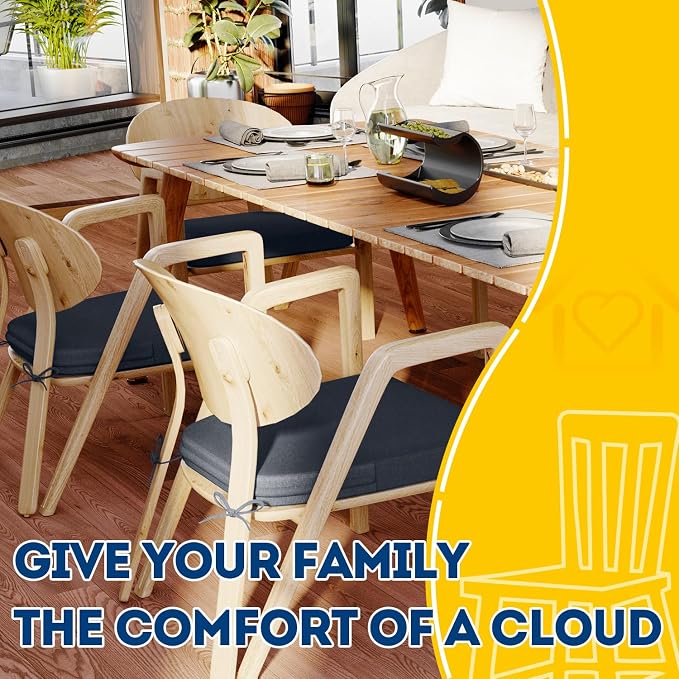 AAAAAcessories D-Shaped Chair Cushions, Machine-Washable Cover, Charcoal Gray - Image 6
