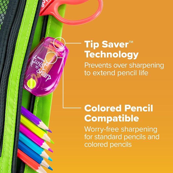 Bostitch Office Pencil Sharpener, One Assorted Color, Twist-n-Sharp, Colored - Image 4