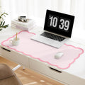 Scalloped Desk Mat, 31.5" x 15.7" Large Cute Aesthetic Desk Accessories by Ohocut