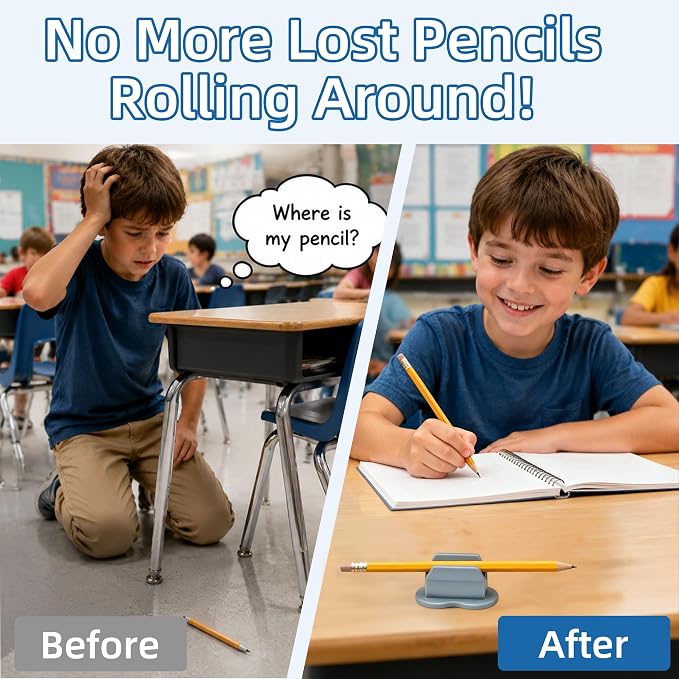 Biottro 12PCS Pen Holder for Desk, Upgraded Adhesive Pen Pencil Holder for Desk - Image 4